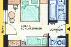 3-Bettzimmer