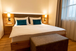 Schlafzimmer Ferienwohnung die Unterbergerin