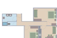 Appartement 2 SZ, 1 Bad