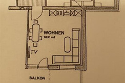 Skizze vom Appartement 75m²