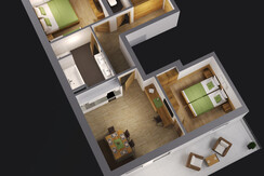 Grundriss Appartement E2