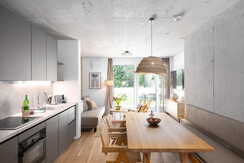 BASE 1.01 | offener wohn- und essbereich mit küche
