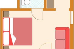 Hotel Pension Schwarzenhof - DZ Grundriss