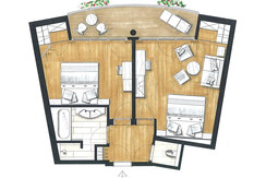 Familienzimmer Zirbe Beispiel Grundriss 1