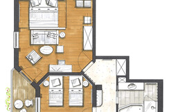 Familienzimmer Zirbe Beispiel Grundriss 3