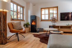 living room with fireplace