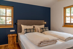 Bedroom with box spring beds