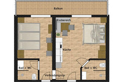 mögliche Kombi mit 2er Studio mit Verbindungstüre