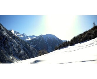Snow-covered winter landscape with mountain view near Hirschgrubenalm in Grossarltal | © Tourismusverband Großarltal